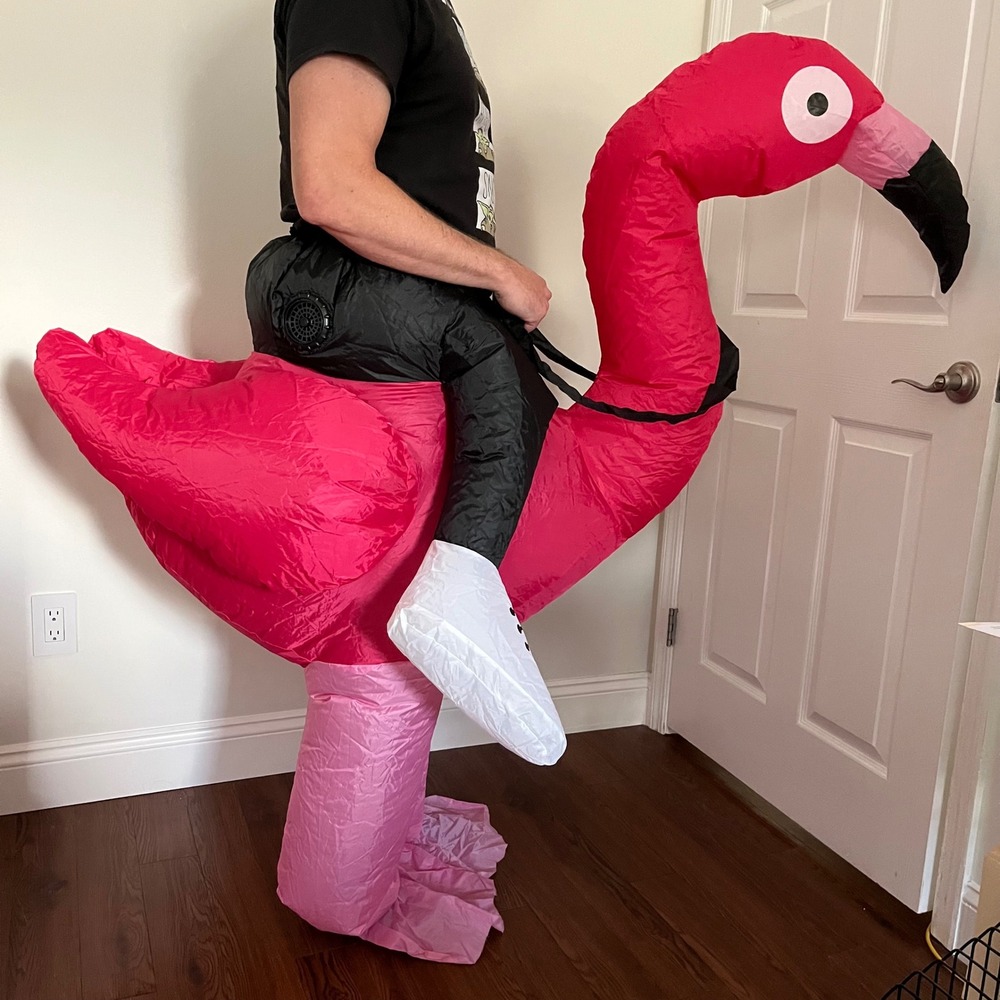 Adult Inflatable Flamingo Costume Pink Bird Halloween One Size